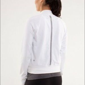 LULULEMON LUON WHITE MESH DETAIL BOMBER